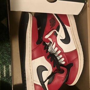 Jordan Red and White Sneakers